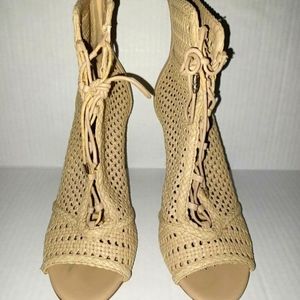 SAM EDELMAN ABBIE WOMEN'S OPEN TOE LACE UP BOOTIES SANDALS